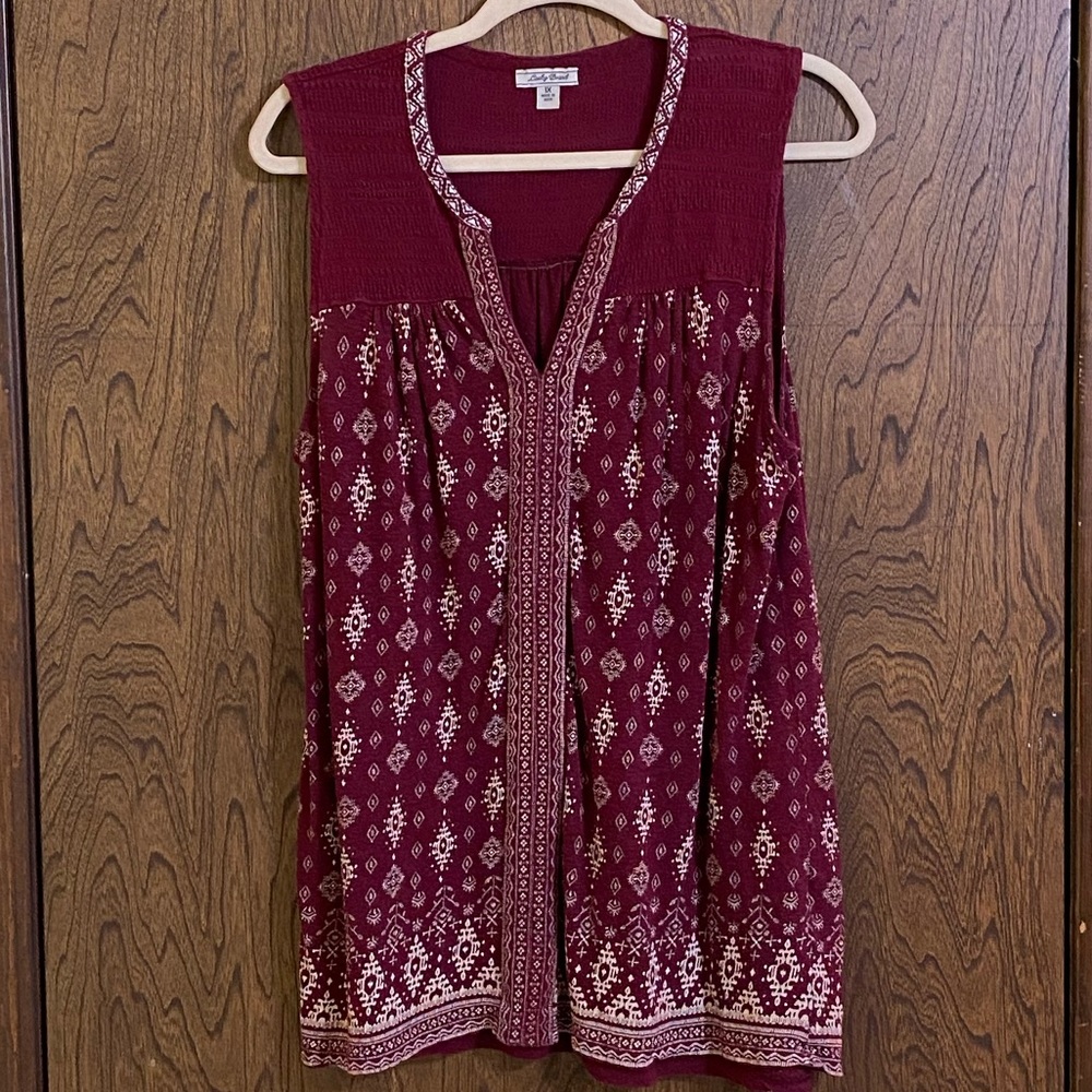 1X Burgundy Lucky Brand Tank Top.